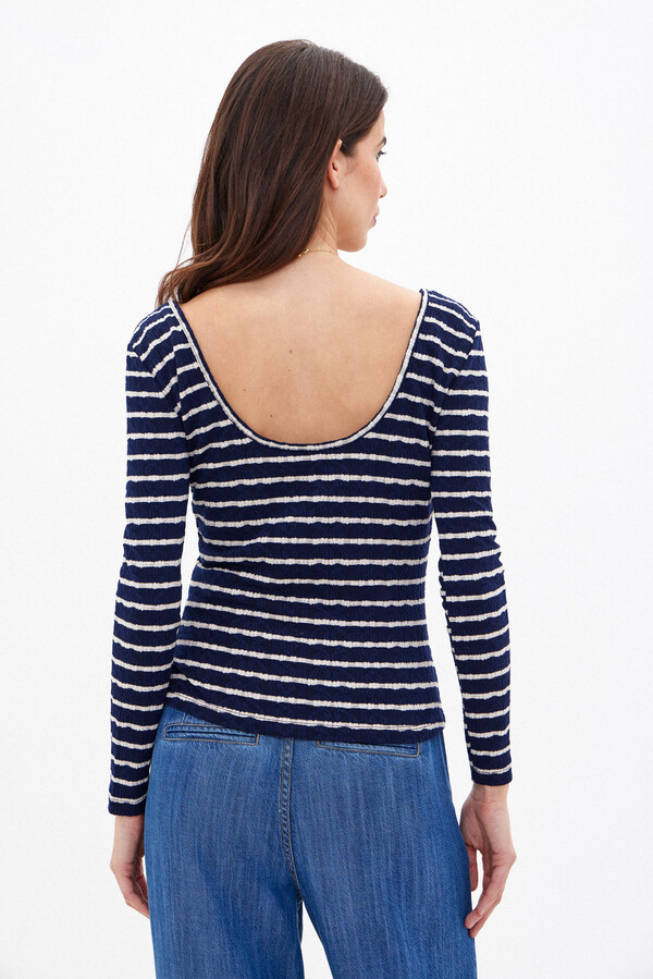 Hoss Intropia Teodora. Striped fitted T-shirt Blue