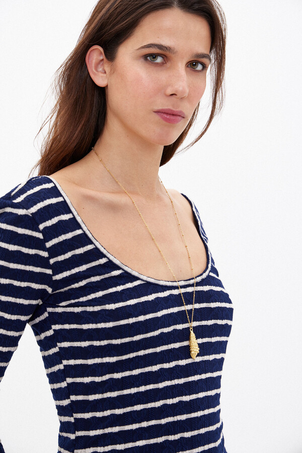 Hoss Intropia Teodora. Striped fitted T-shirt Blue