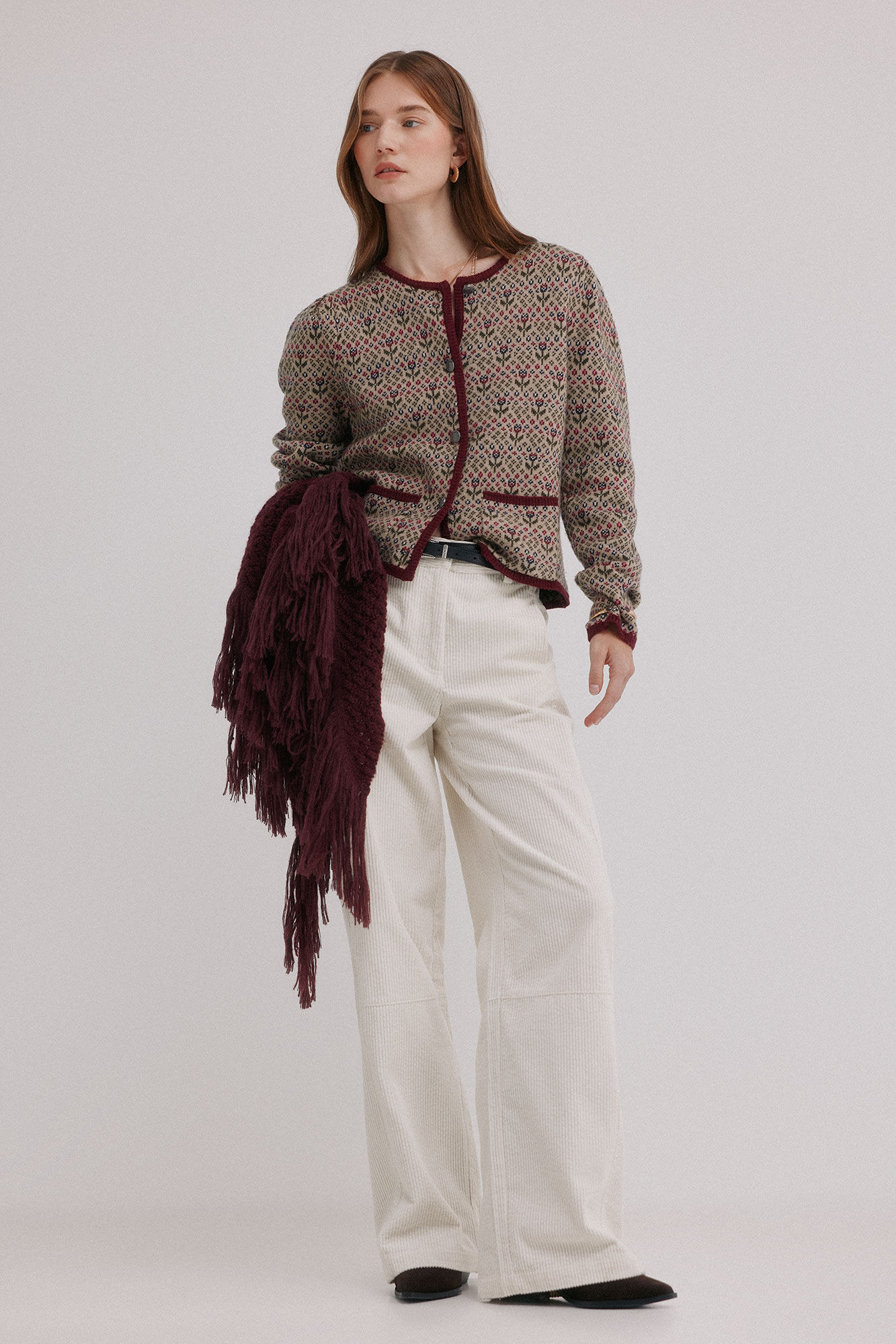 Hoss Intropia Isela. Casaco de malha jacquard