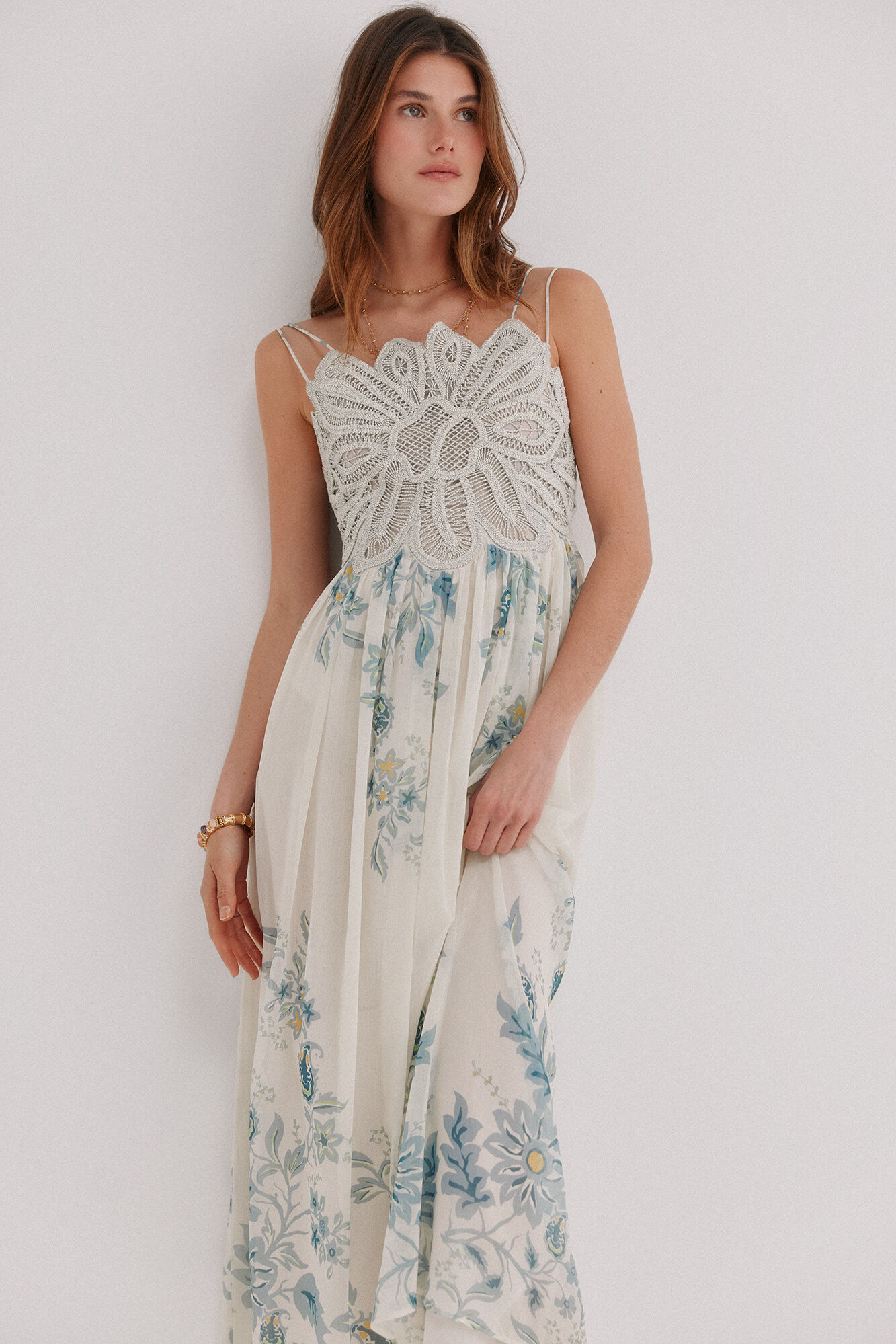 Hoss Intropia Aria. Printed dress white