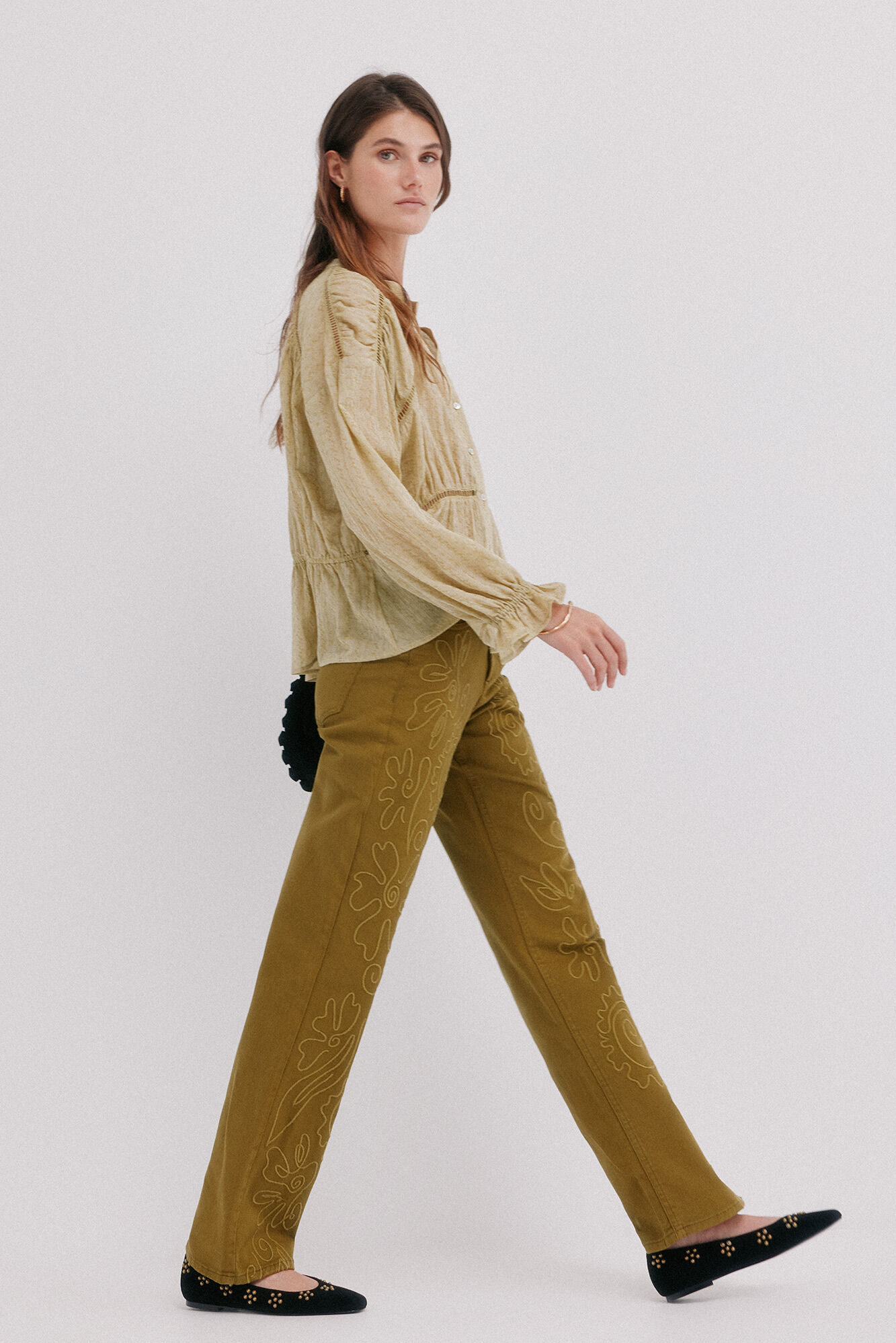 Hoss Intropia Guiomar. Blusa boho Kaki