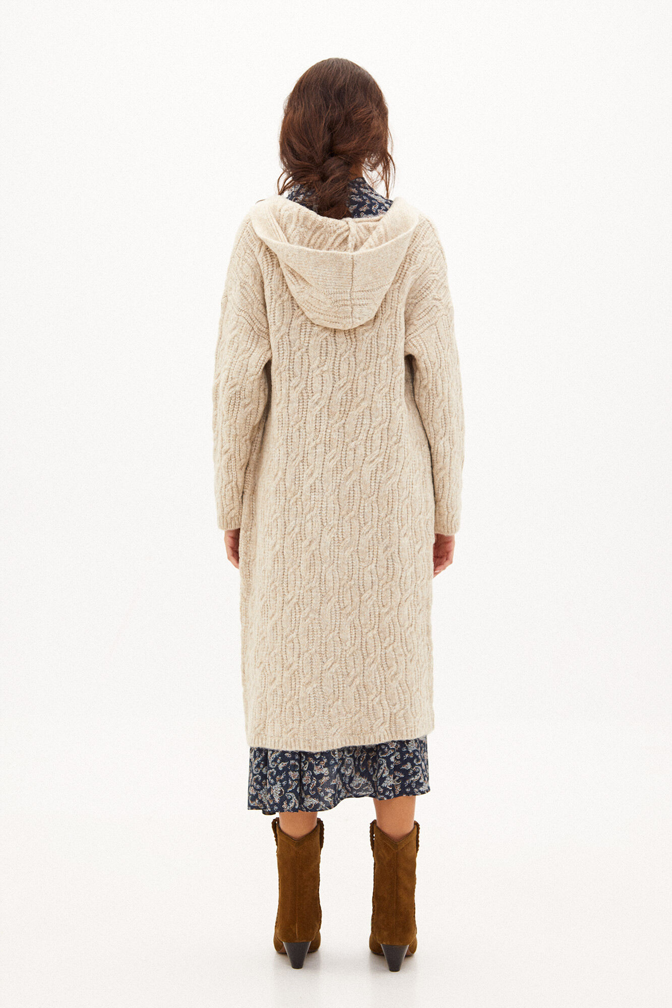 Hoss Intropia Samara. Chaqueta de punto larga Marfil