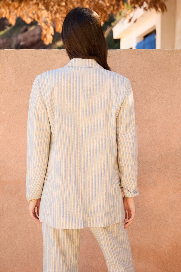 Hoss Intropia Clementine. Striped tailored jacket Ivory