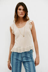 Hoss Intropia Nadia. Flounced top Ivory
