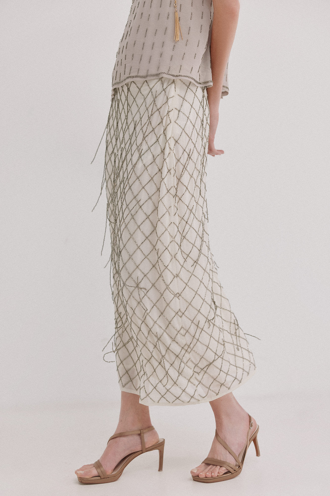 Hoss Intropia Ren&eacute;e. Falda bordada Blanco