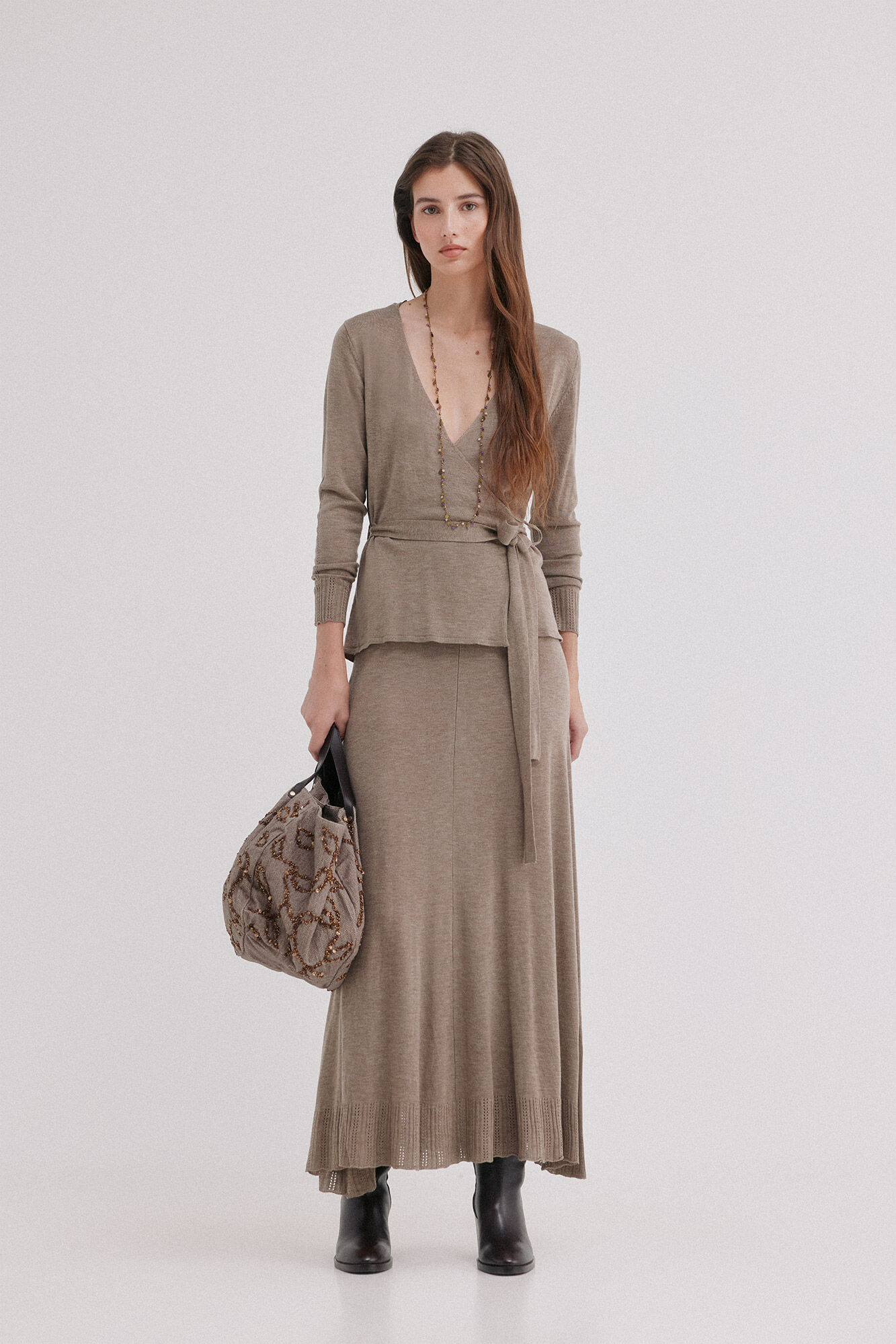 Hoss Intropia Rianna. Falda punto Beige