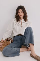 Hoss Intropia Catherine. Blusa rom&aacute;ntica Beige