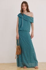 Hoss Intropia Rosa. Falda flu&iacute;da Verde