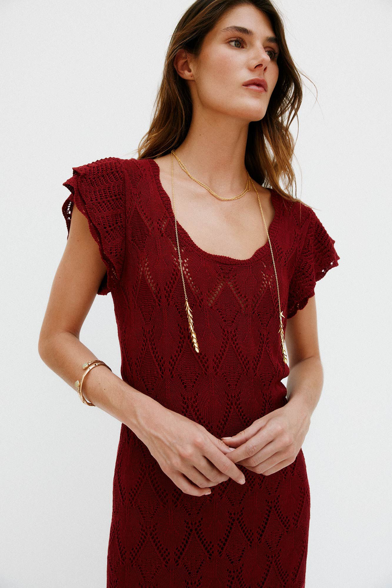 Hoss Intropia Lina. Knitted dress Burgundy