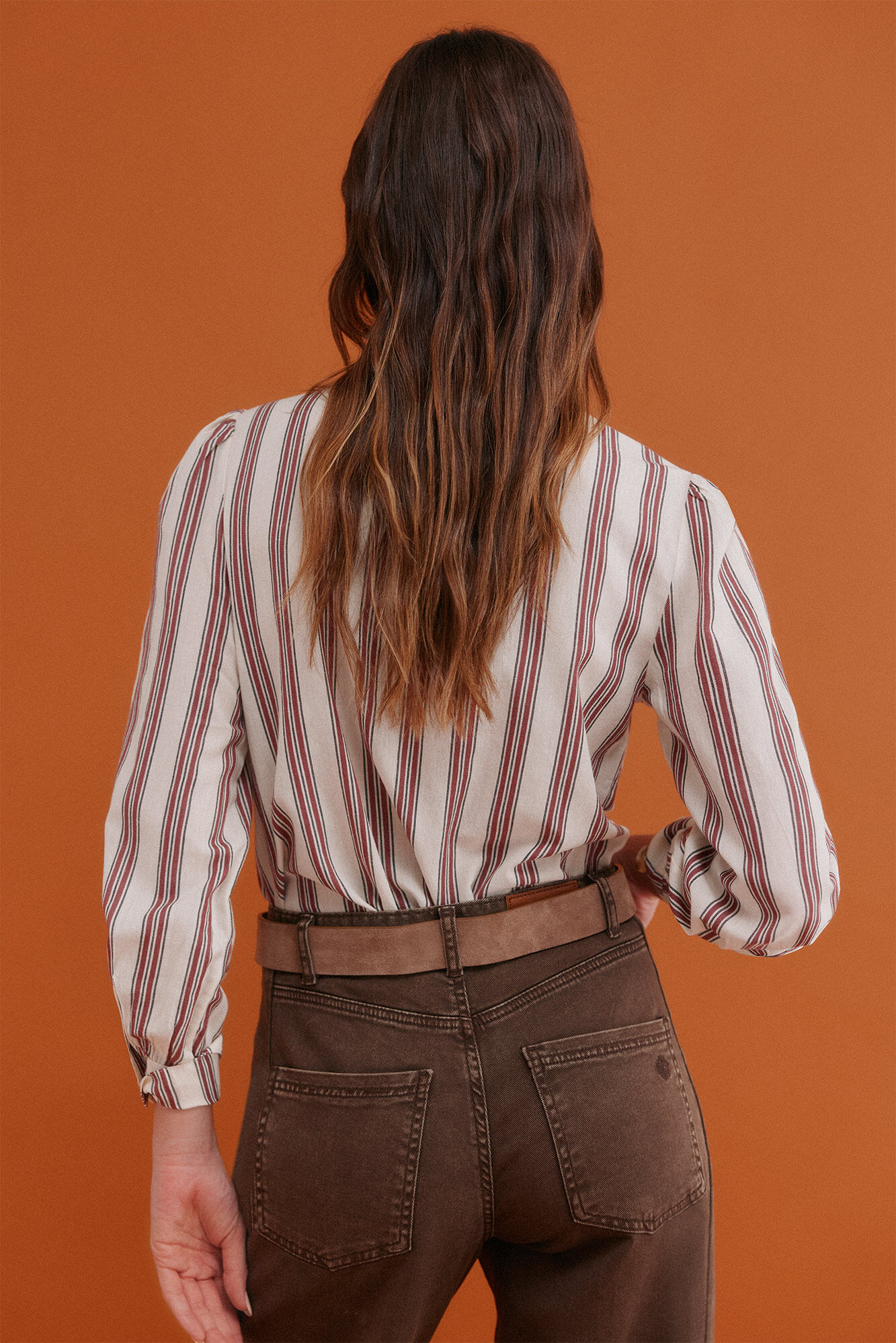 Hoss Intropia Claudette. Striped blouse Burgundy