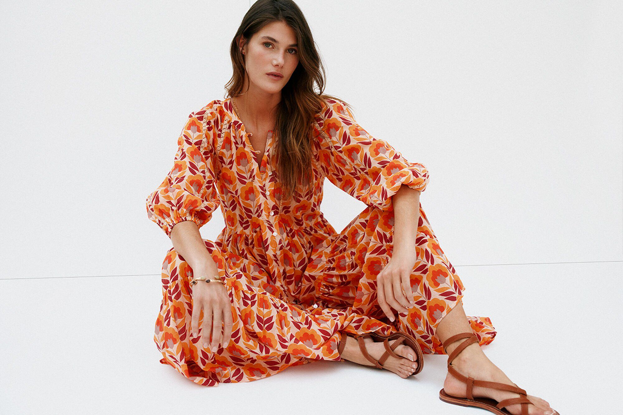 Hoss Intropia Alicia. Midi dress Orange