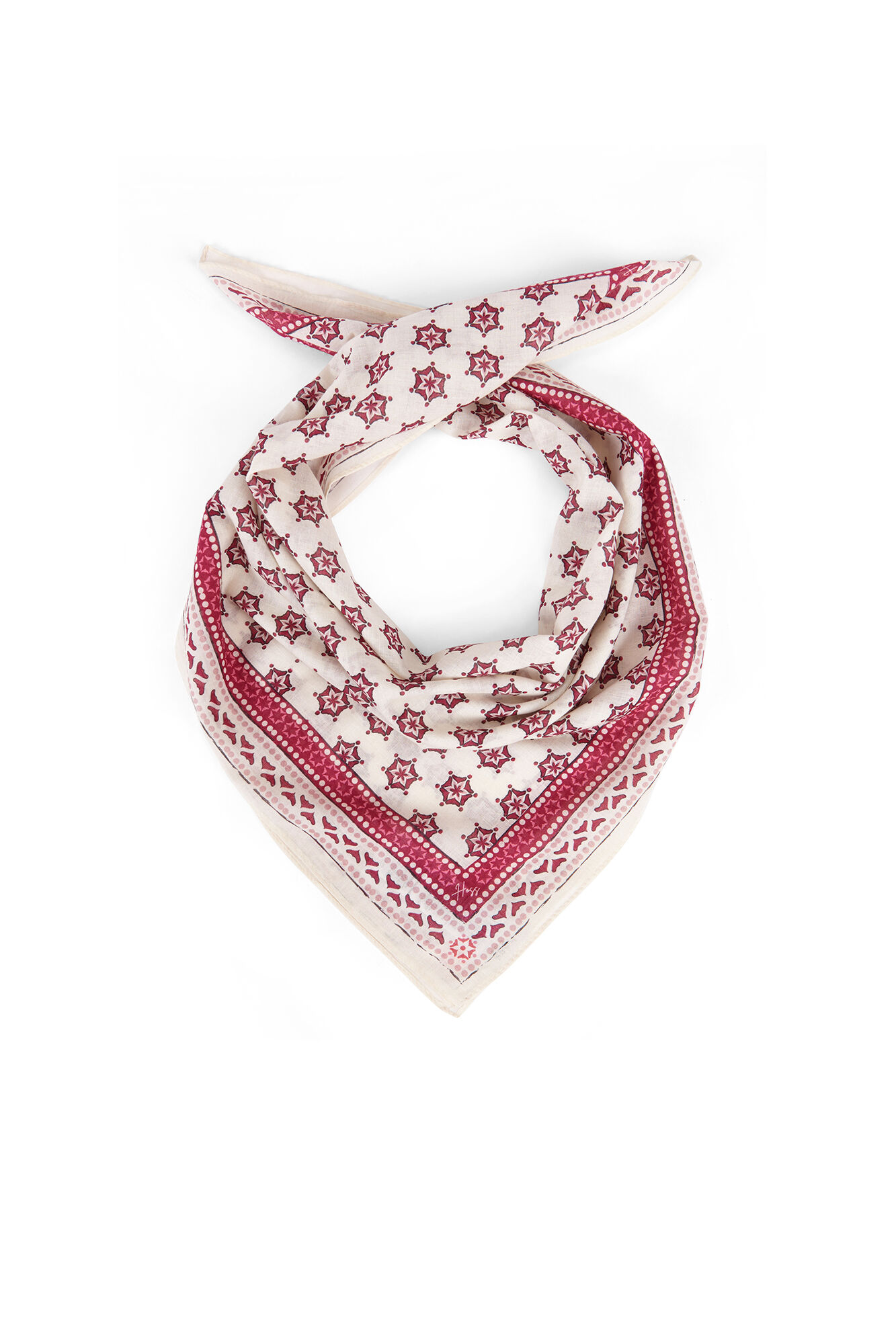 Hoss Intropia Miranda. Fular bandana estampada rojo