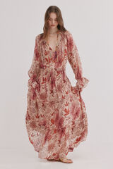 Hoss Intropia Amira. Vestido largo flu&iacute;do Estampado granate