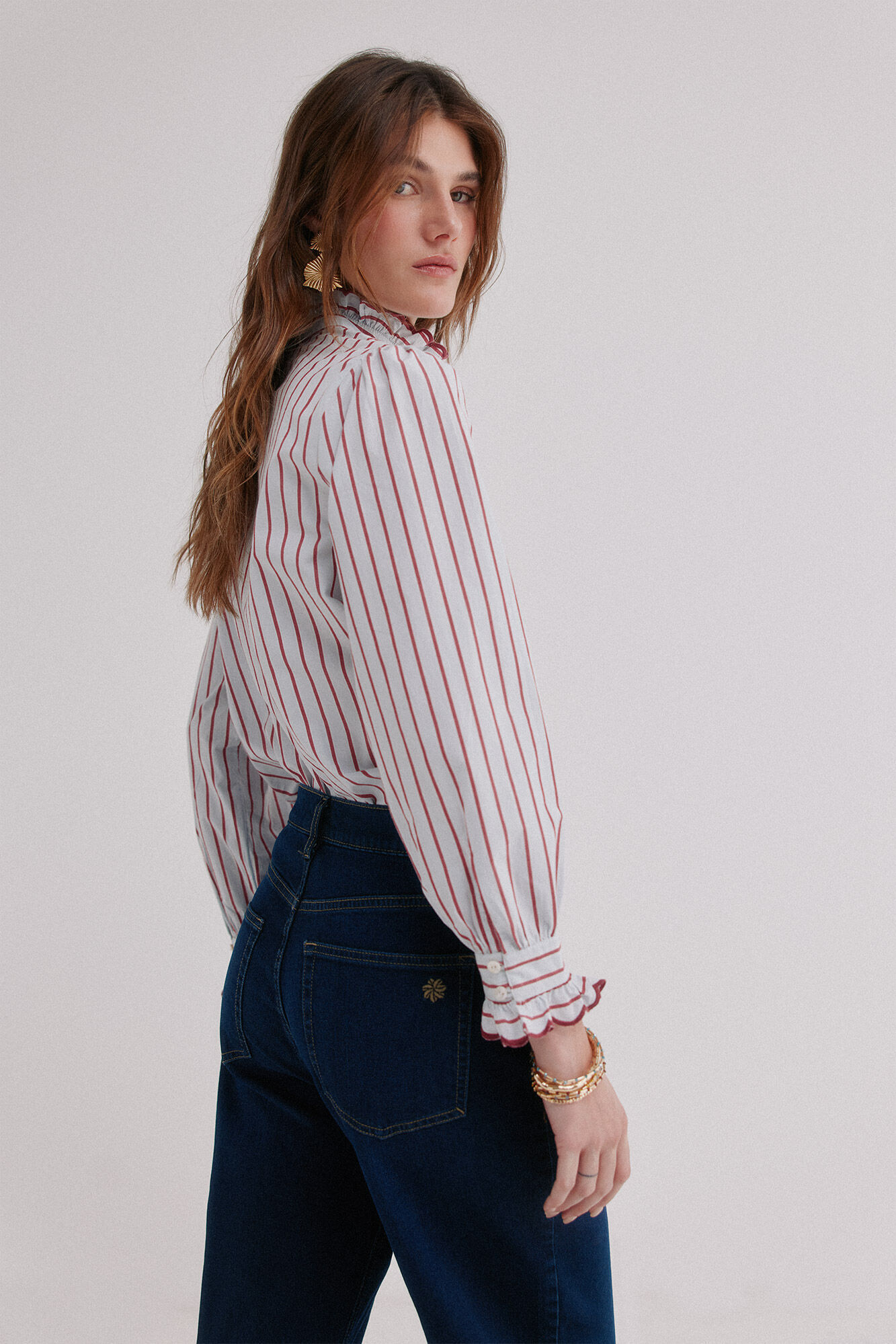 Hoss Intropia Camila. Blusa rom&acirc;ntica Azul