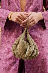 Hoss Intropia Nadia. Velvet and beaded bag Green