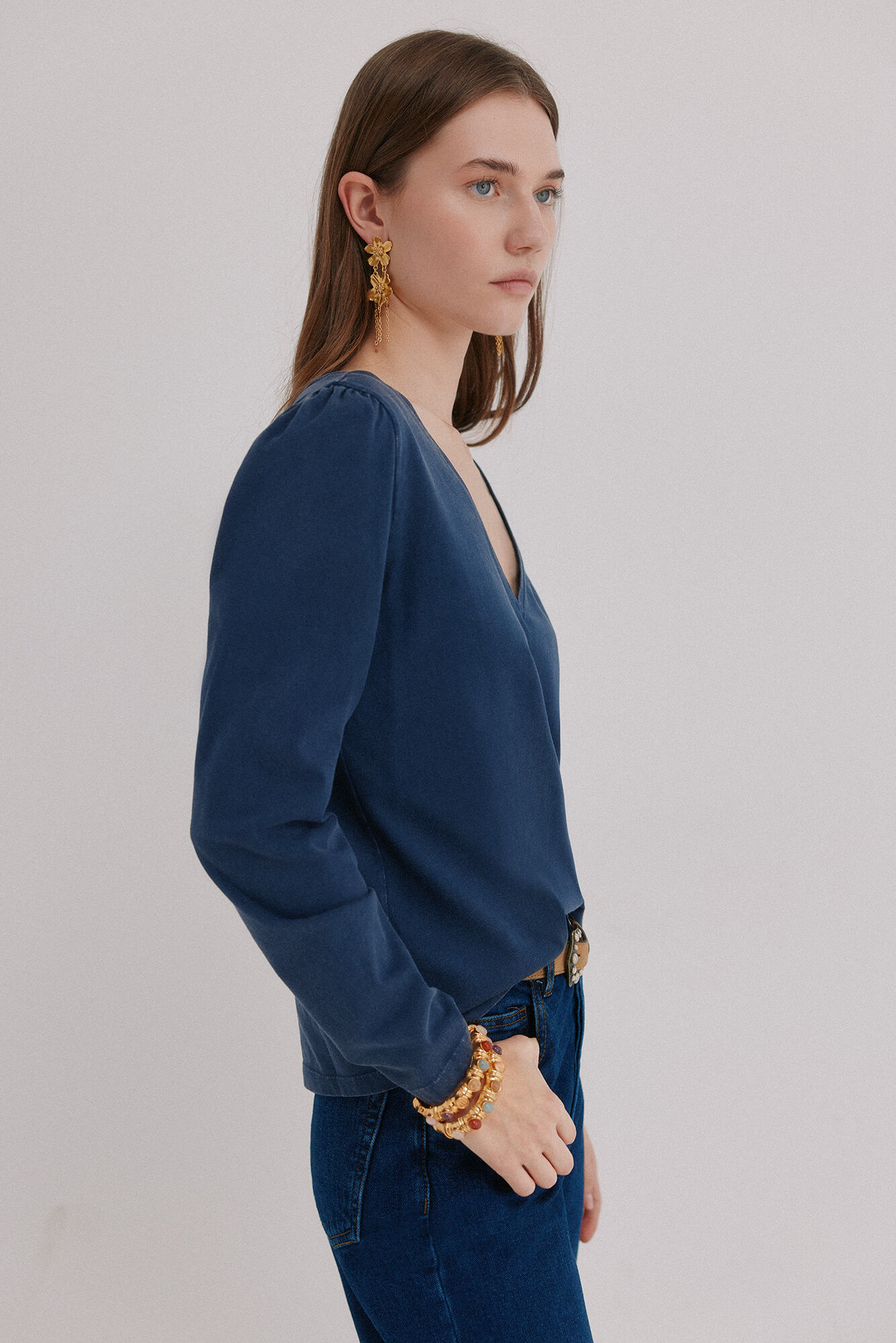 Hoss Intropia Washed effect T-shirt Mabel Blue