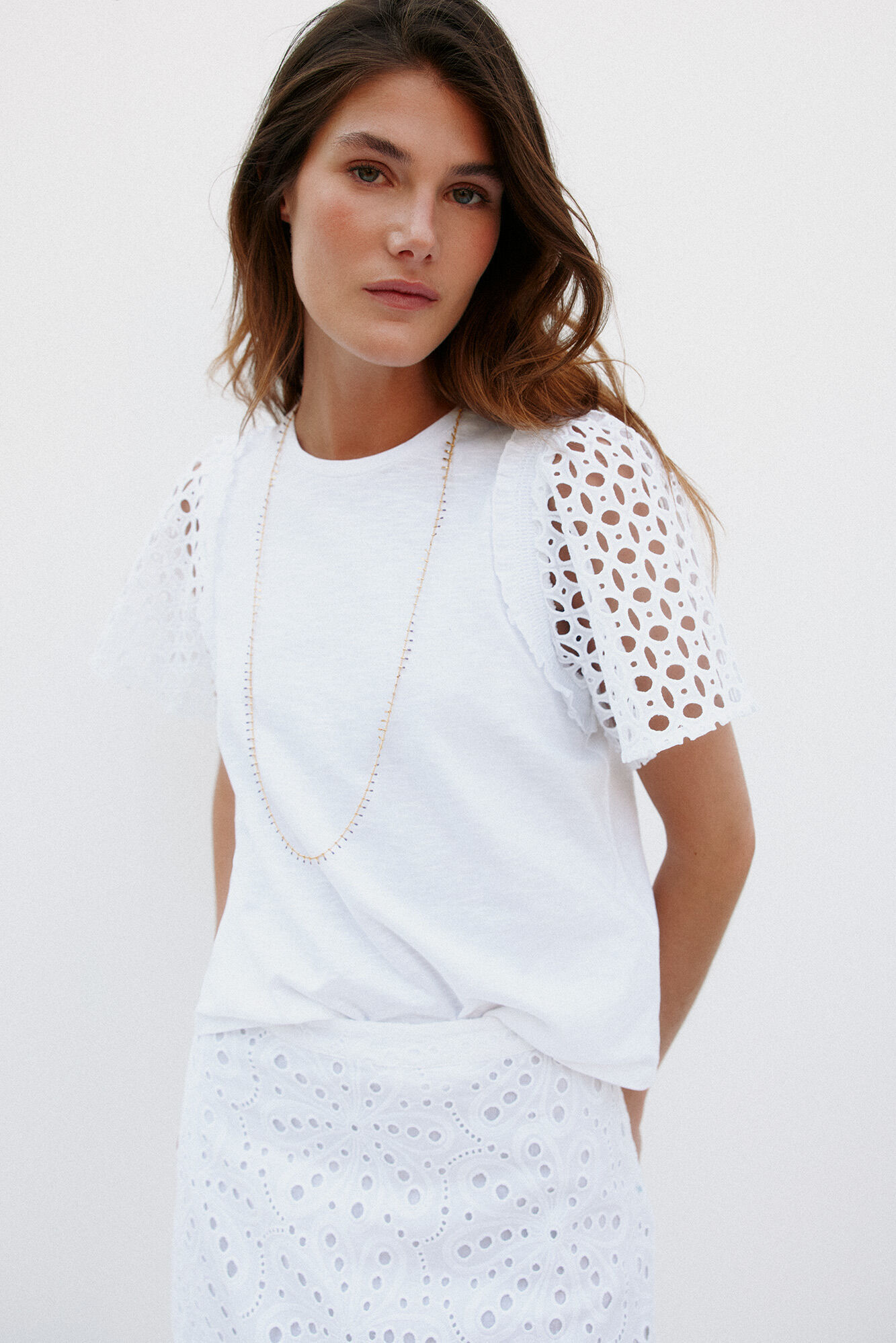 Hoss Intropia Mariana. Camiseta con volantes Blanco