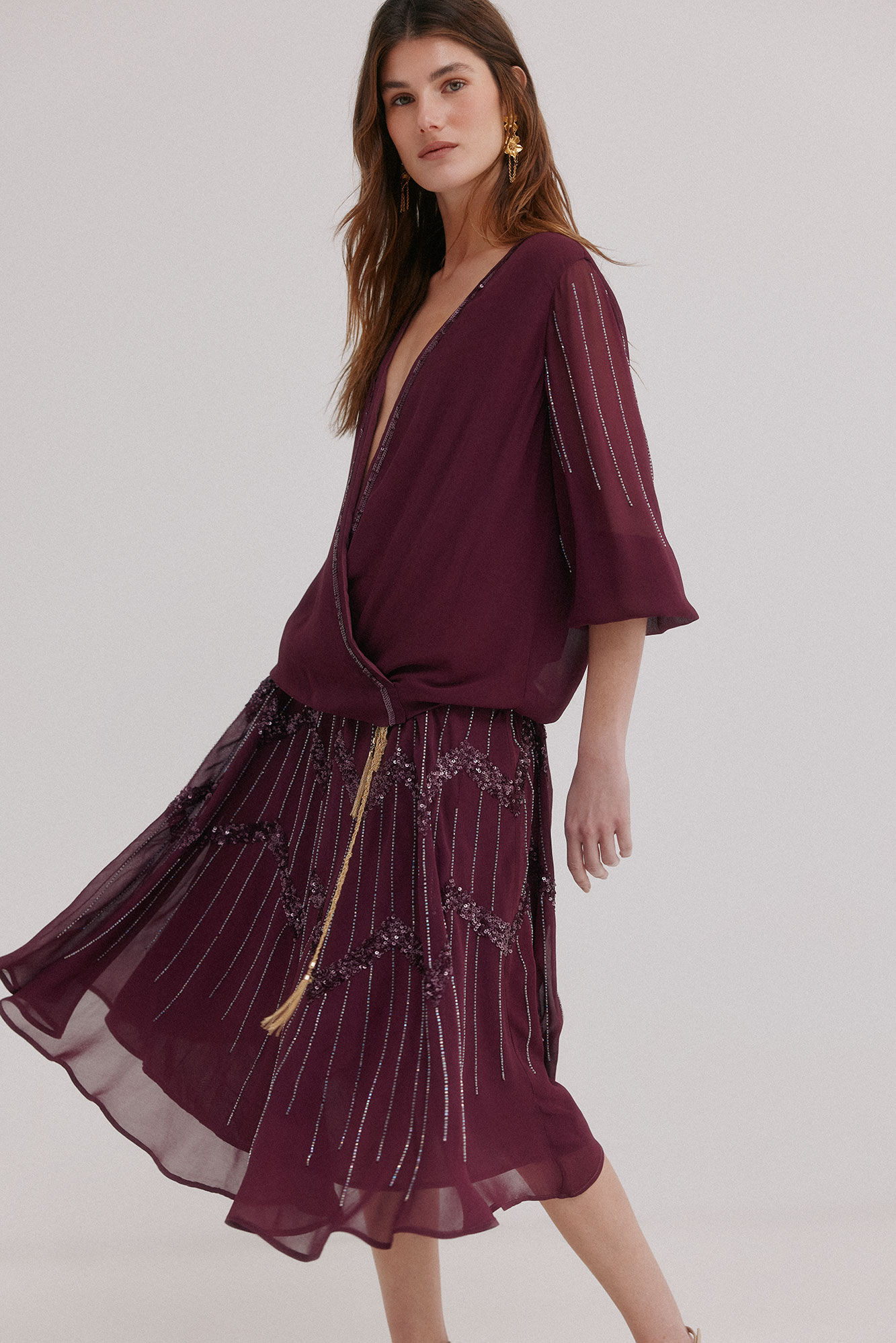 Hoss Intropia Almudena. Vestido bordado Rosa