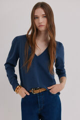 Hoss Intropia Washed effect T-shirt Mabel Blue