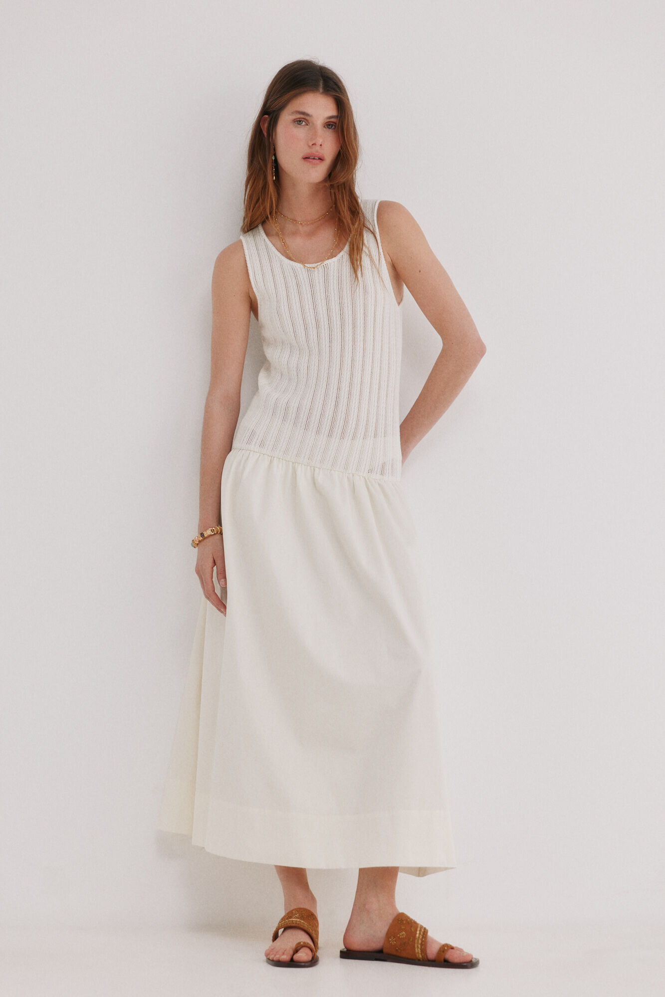 Hoss Intropia Alba. Vestido de malha combinado 