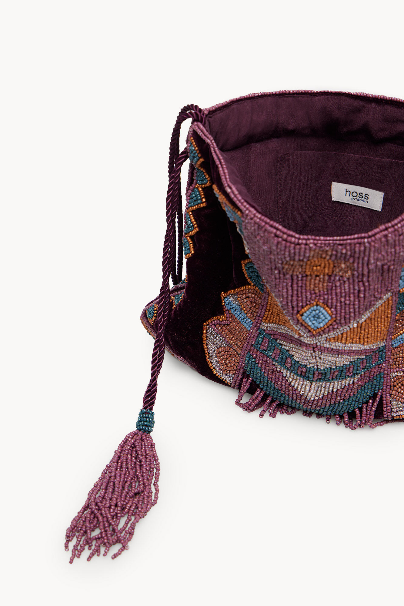 Hoss Intropia Diana. Bolso bordado con abalorios Lila