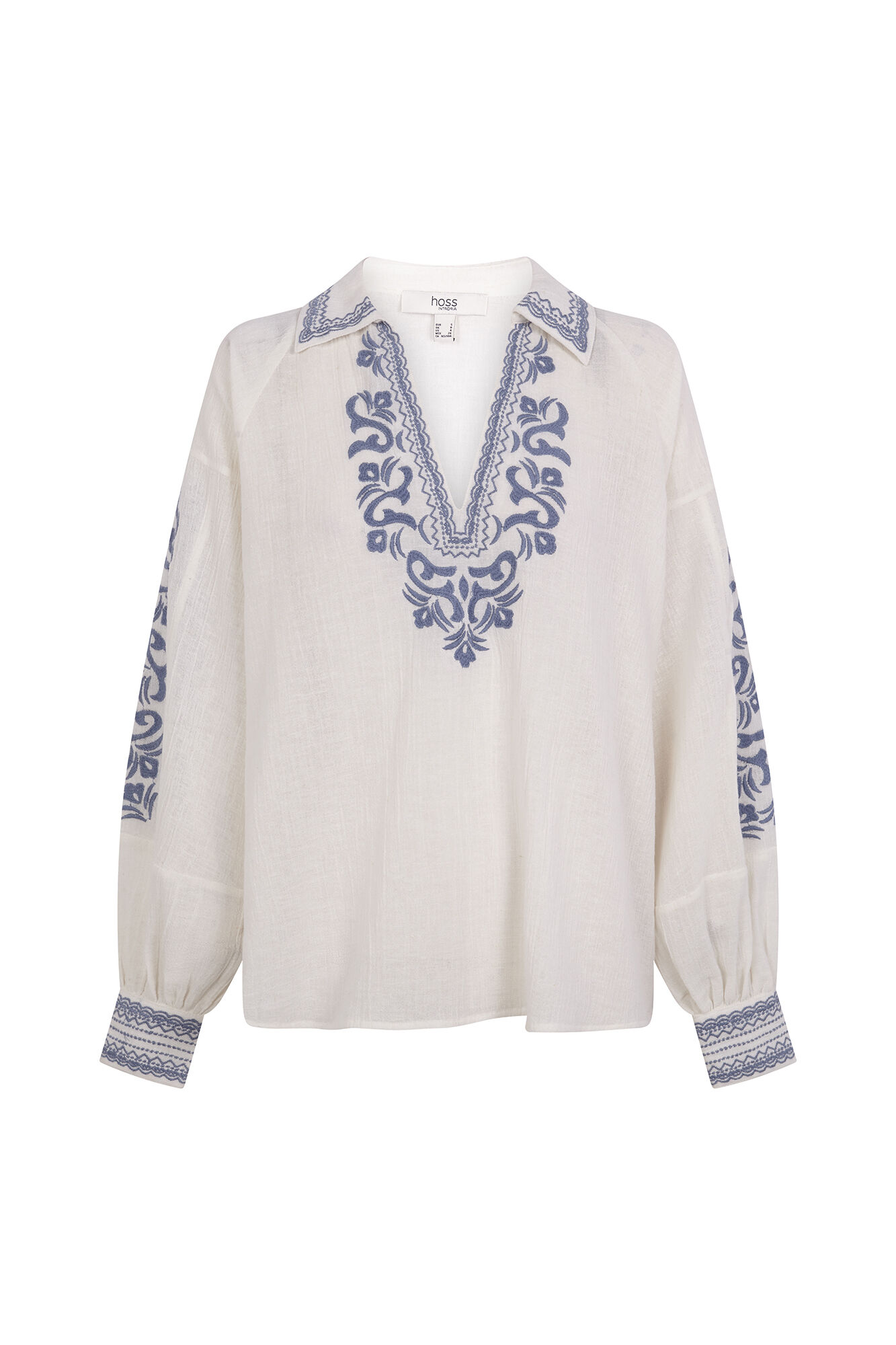 Hoss Intropia Carla. Embroidered blouse Ivory