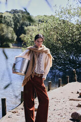 Hoss Intropia Claudia. Blusa bordada Marfil