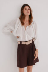 Hoss Intropia Caroline. Long sleeve blouse White