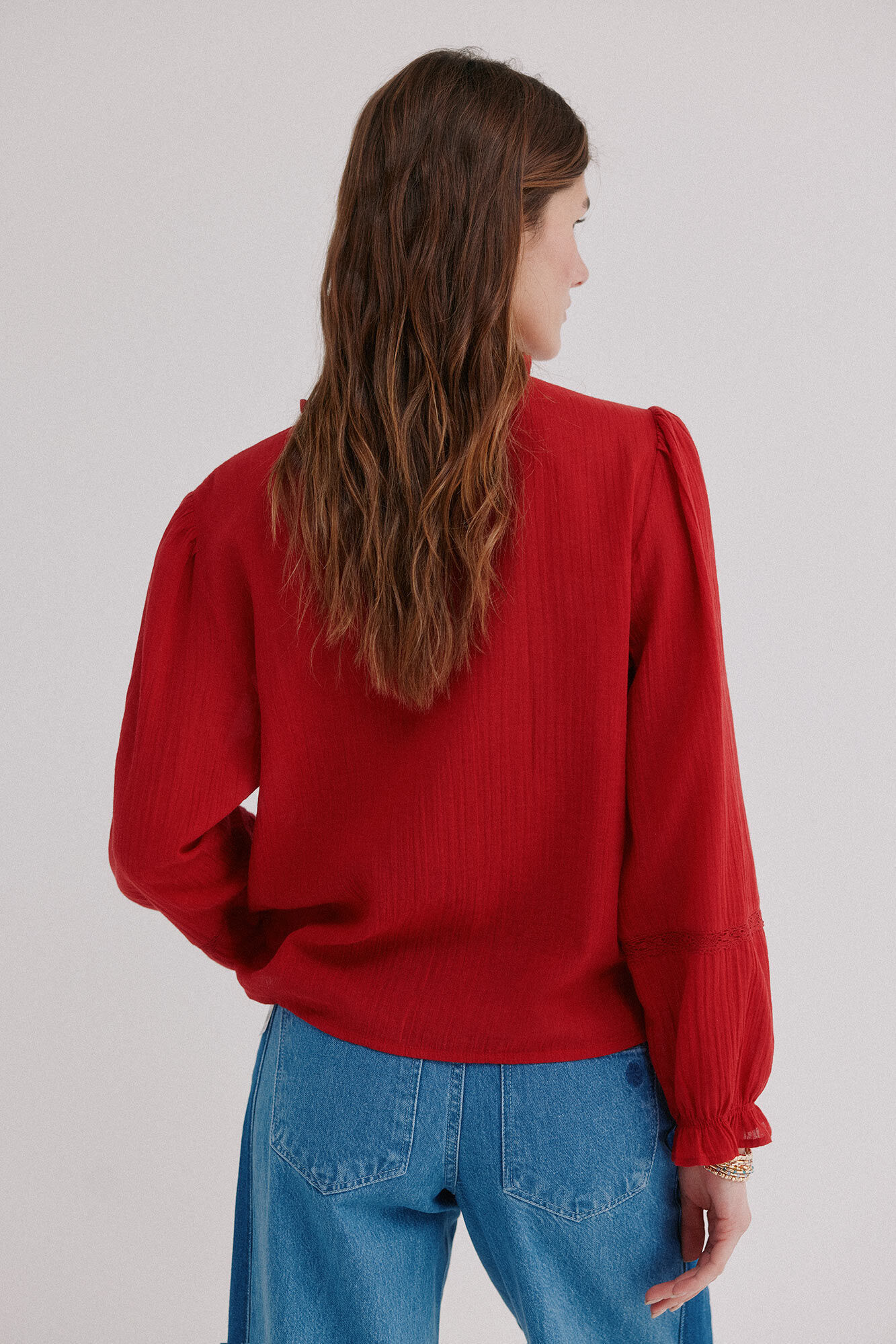 Hoss Intropia Caridad. Blusa rom&aacute;ntica rojo