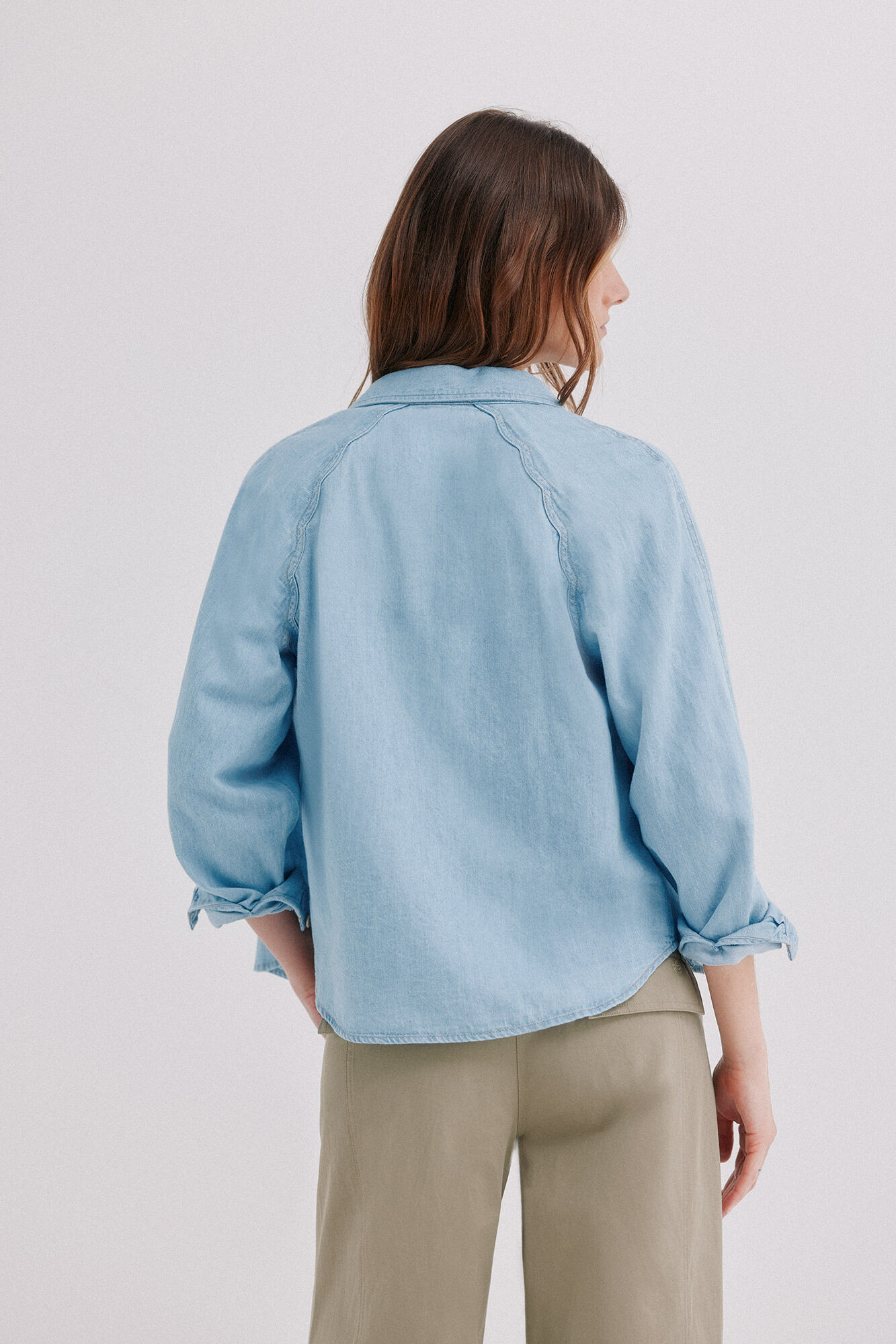 Hoss Intropia Cora. Camisa de ganga Azul