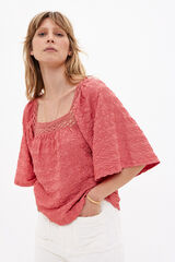 Hoss Intropia Tella. Camiseta con textura Rosa