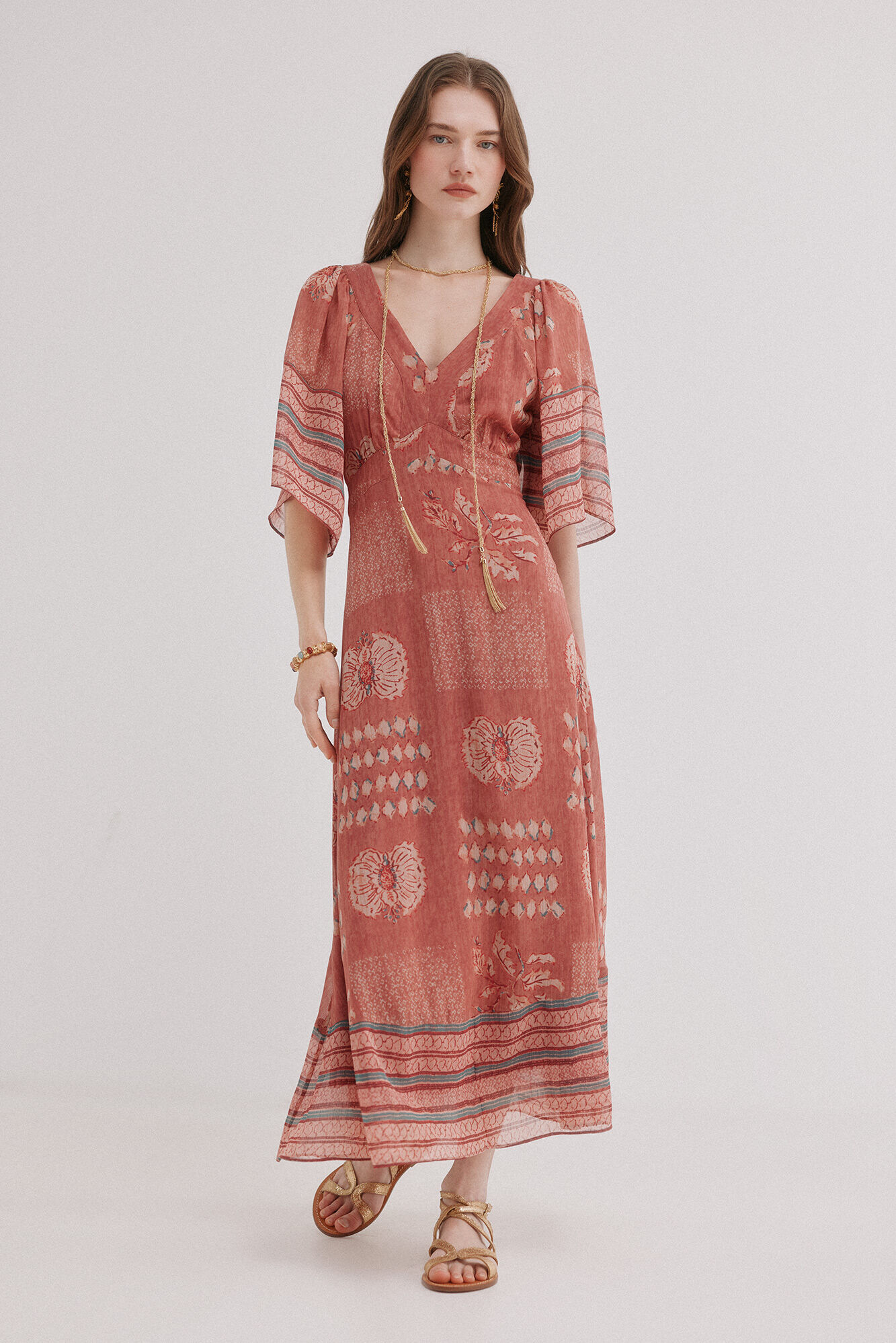 Hoss Intropia Ana. Vestido midi flu&iacute;do Multicolor