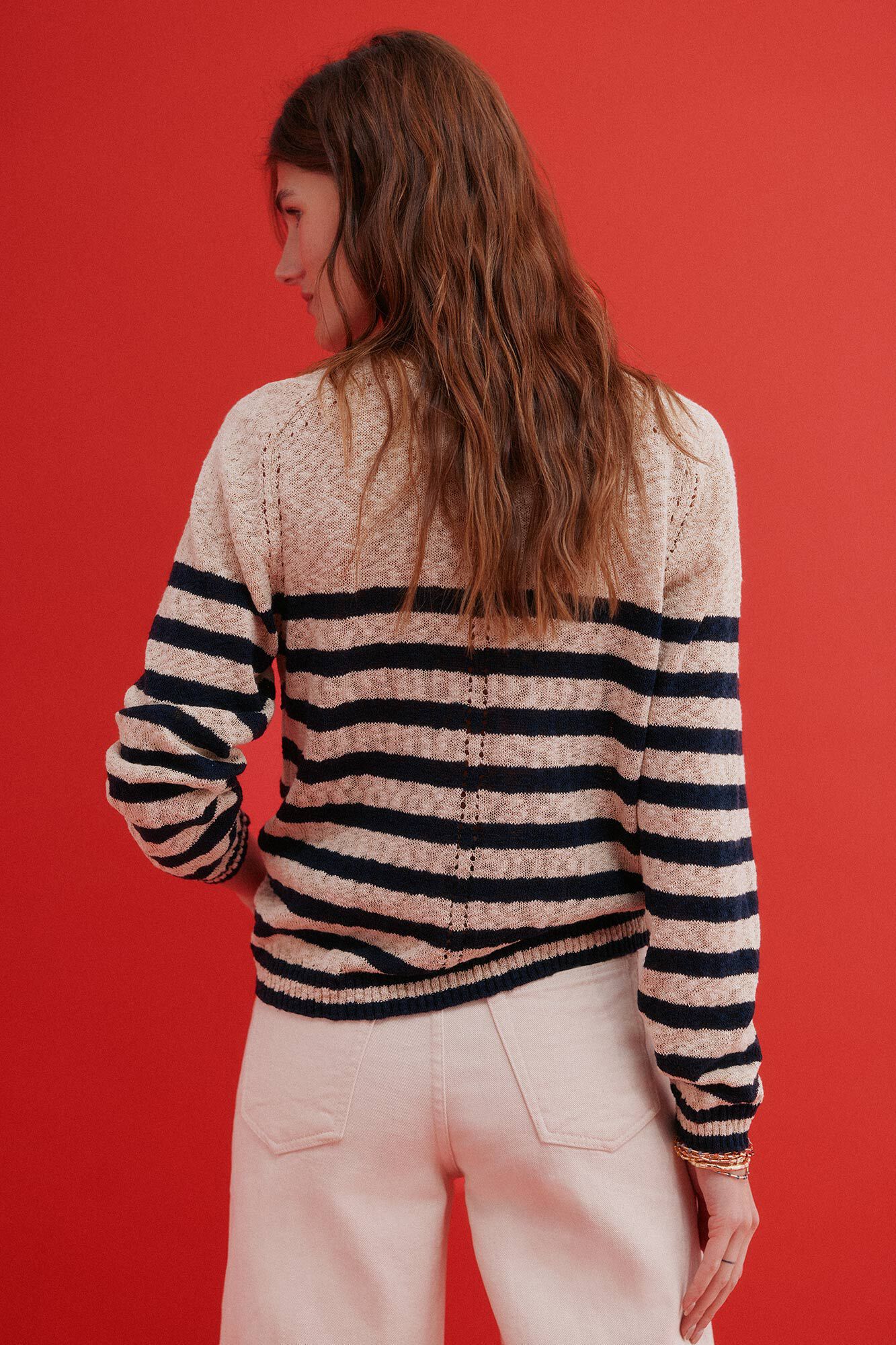 Hoss Intropia Striped jumper Ism&eacute;rie Blue