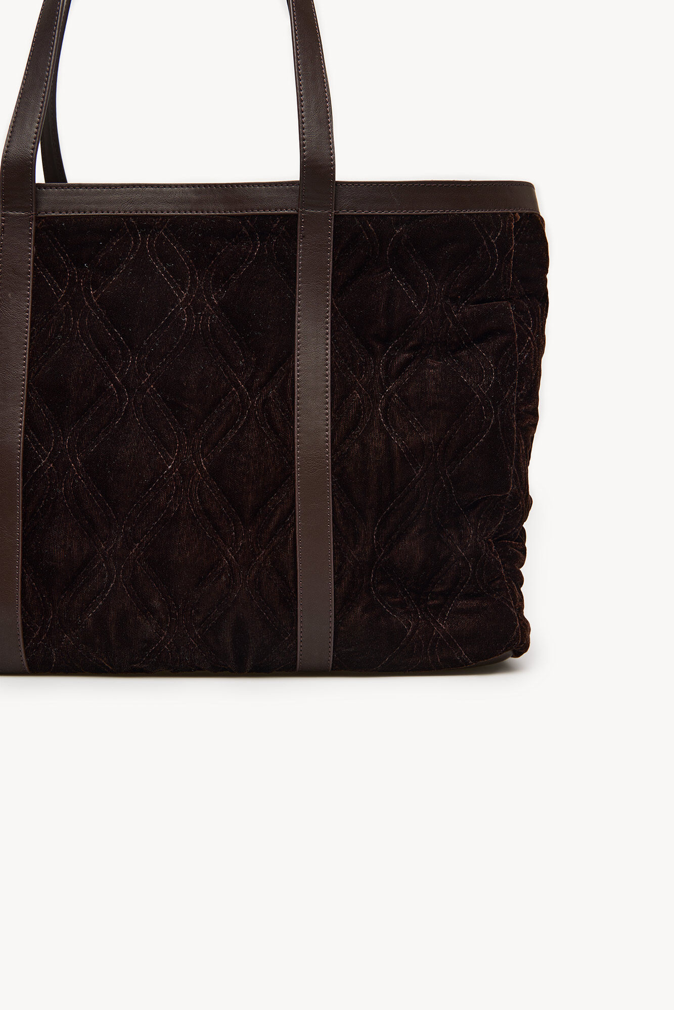 Hoss Intropia Neila. Velvet shopper bag Brown