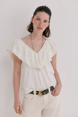 Hoss Intropia T-shirt com folho Malaika Ecru