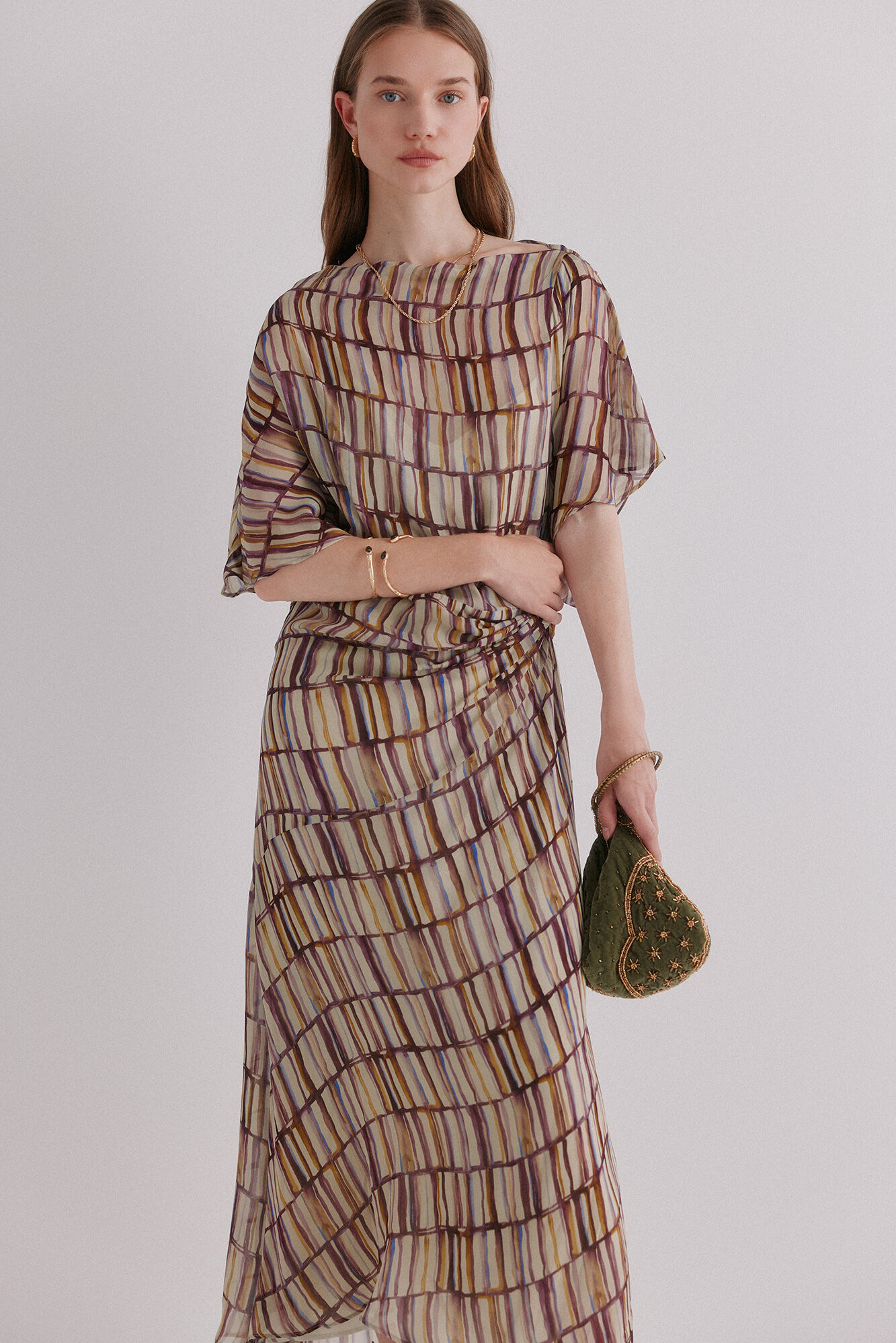 Hoss Intropia Aurora. Vestido estampado Beige