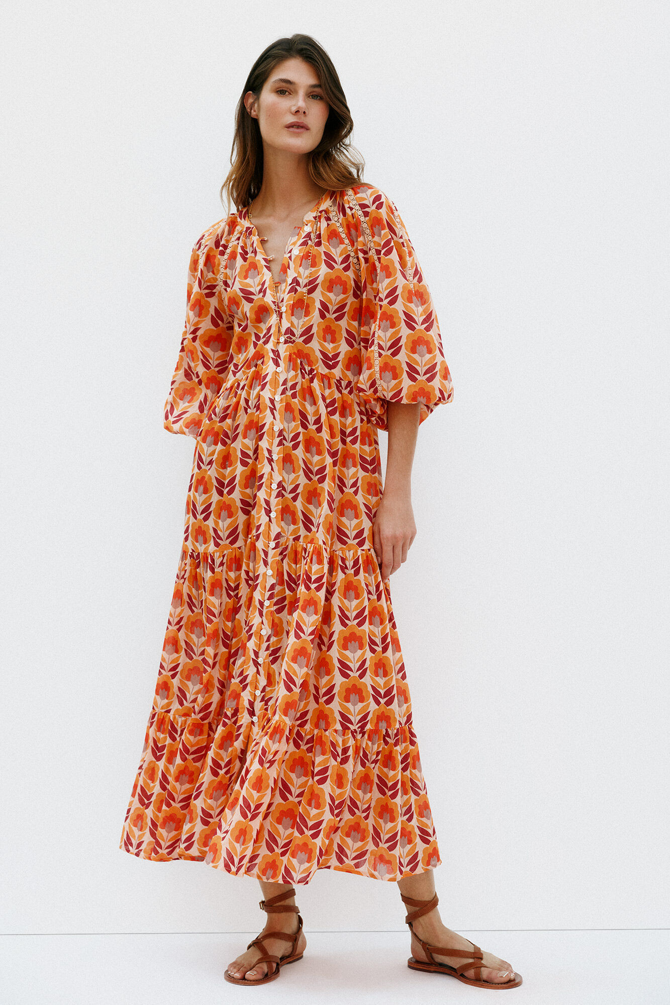 Hoss Intropia Alicia. Midi dress Orange