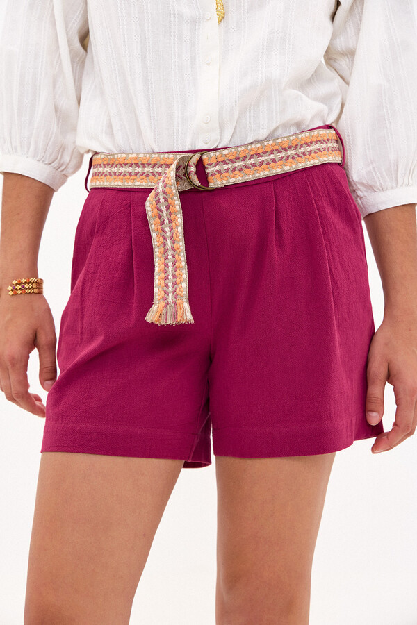 Hoss Intropia Penny. Belted cotton shorts Pink