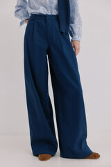 Hoss Intropia Petra. Pantalones corte ancho Azul marino