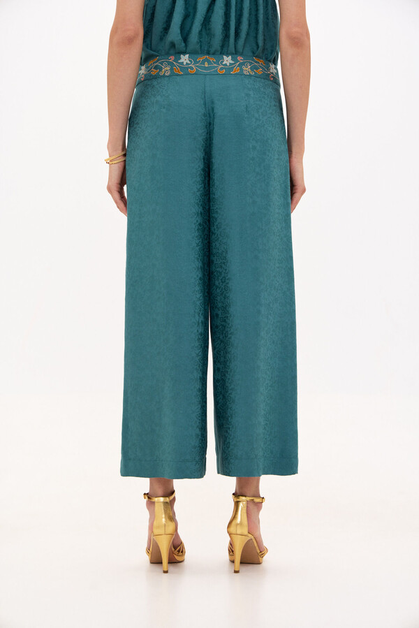 Hoss Intropia Parker. Jacquard embroidered trousers Green