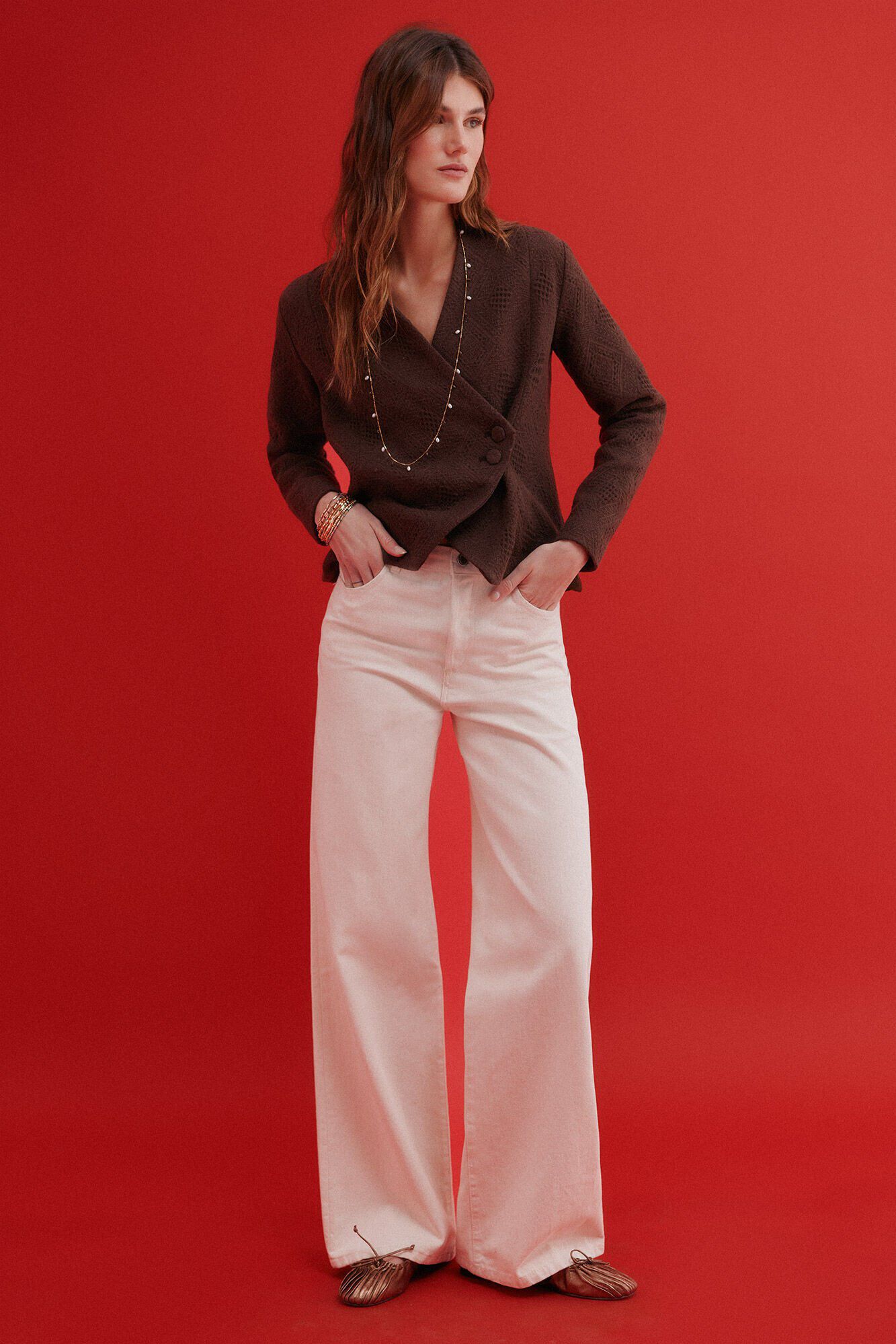 Hoss Intropia Edna. casaco de jacquard Castanho