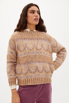 Hoss Intropia Velia. Fair Isle knit jumper Beige
