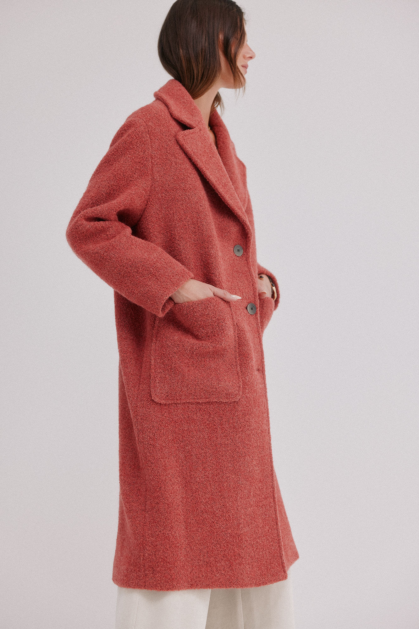 Hoss Intropia Flora. Abrigo con bolsillos Rosa