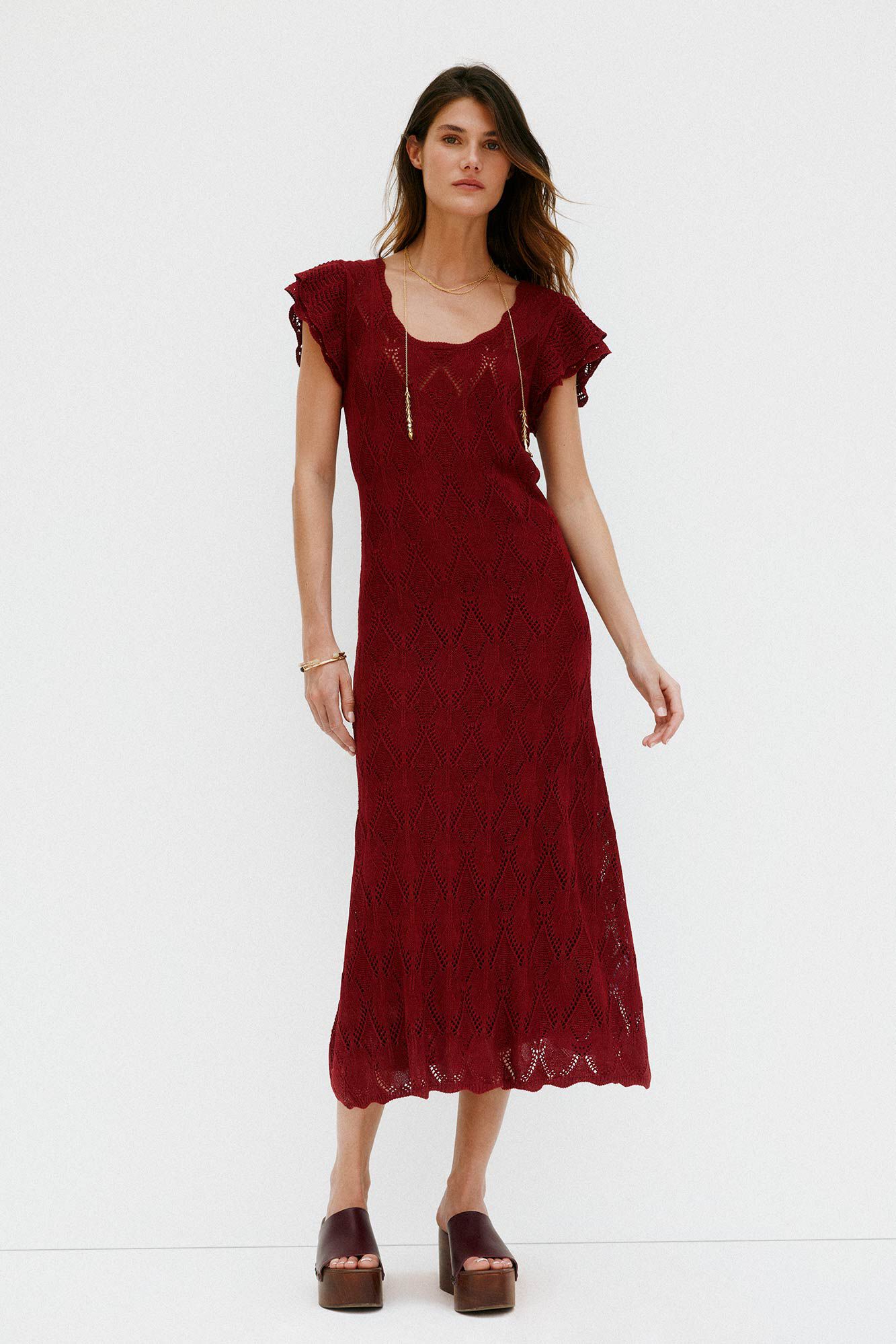 Hoss Intropia Lina. Knitted dress Burgundy