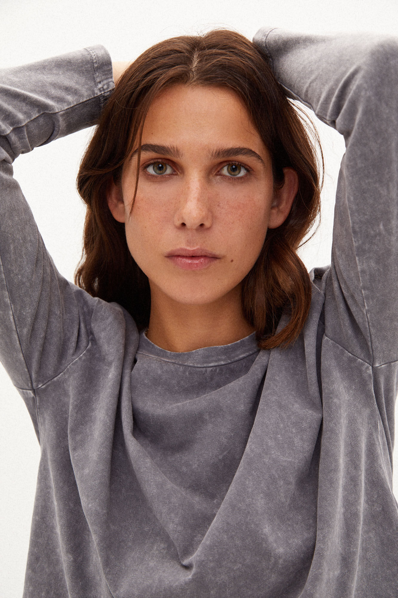 Hoss Intropia Duna. Faded cotton T-shirt Gray