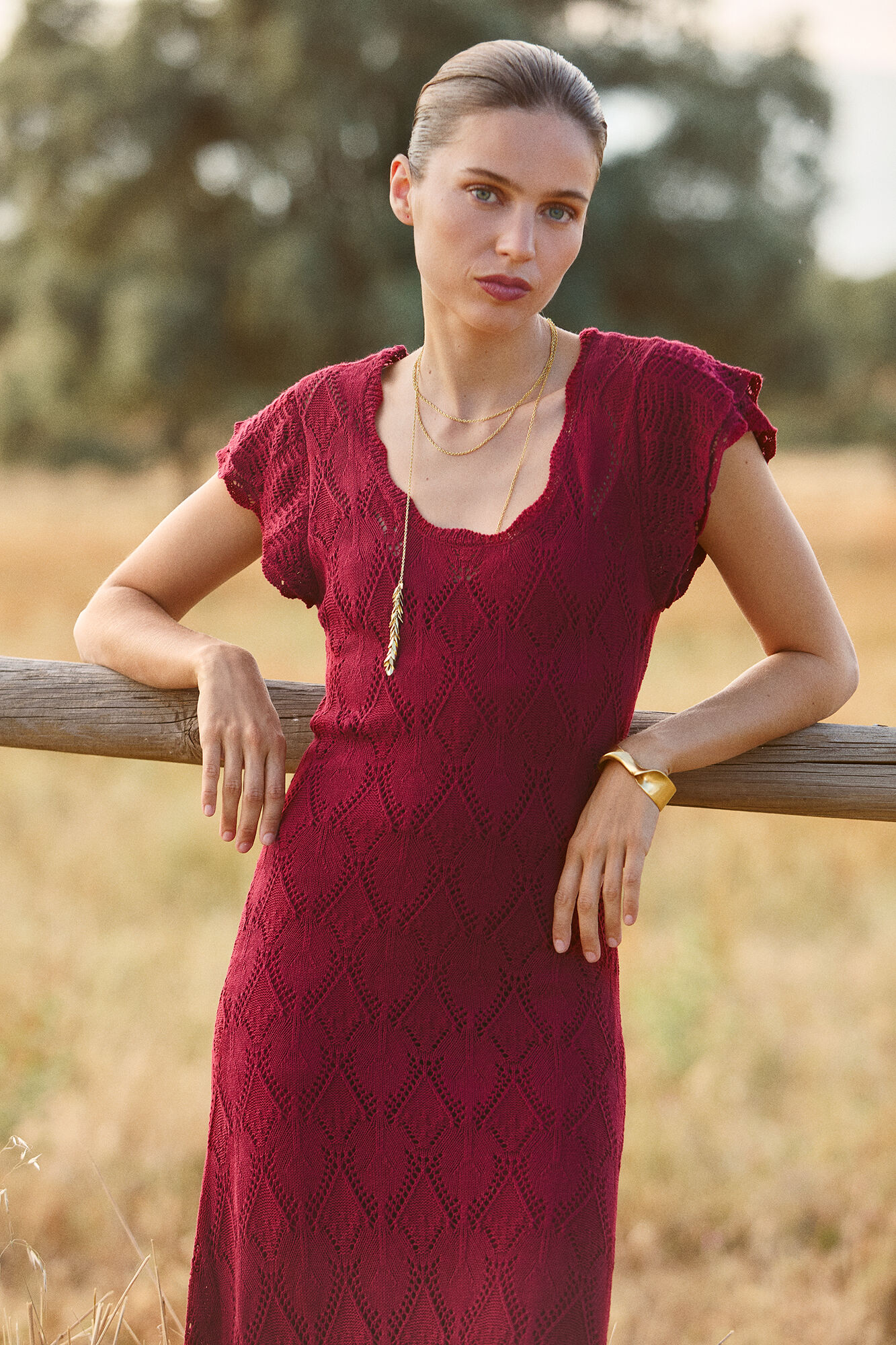 Hoss Intropia Lina. Knitted dress Burgundy