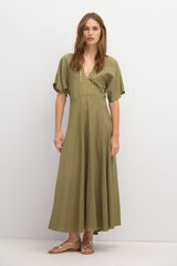 Hoss Intropia Joana. Flowing linen dress. Khaki