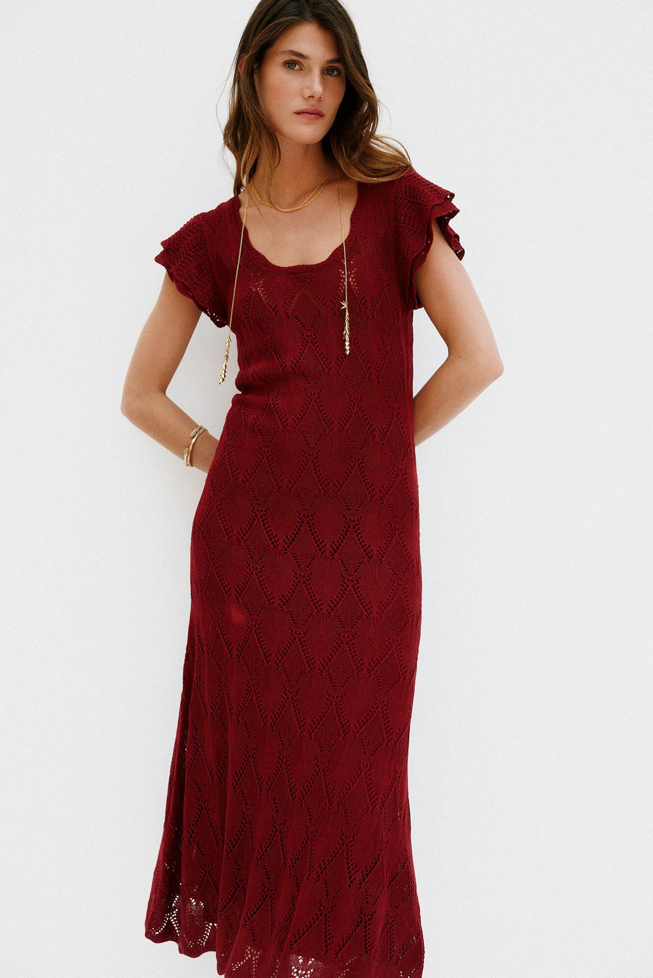 Hoss Intropia Lina. Knitted dress Burgundy