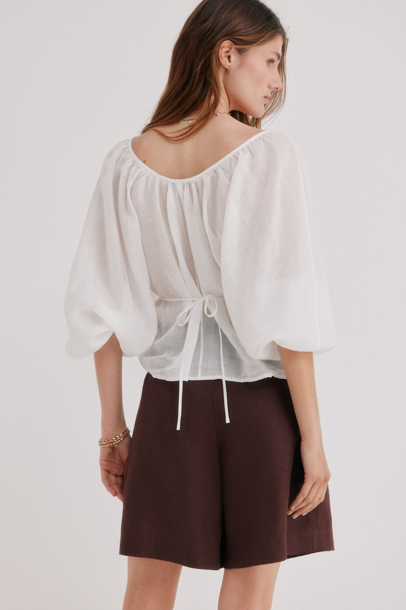 Hoss Intropia Caroline. Long sleeve blouse White