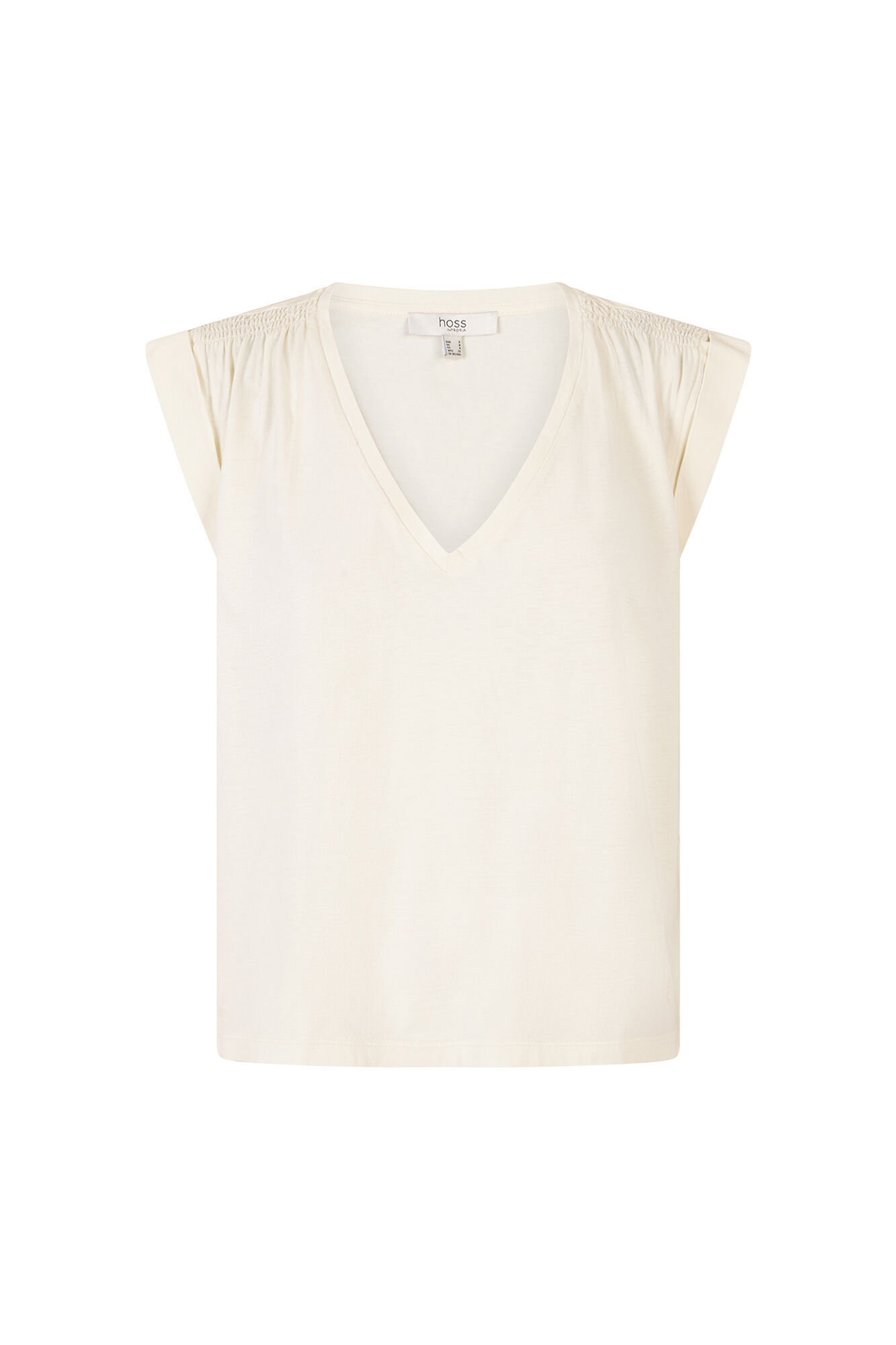 Hoss Intropia Mabel. T-shirt com aba Ecru